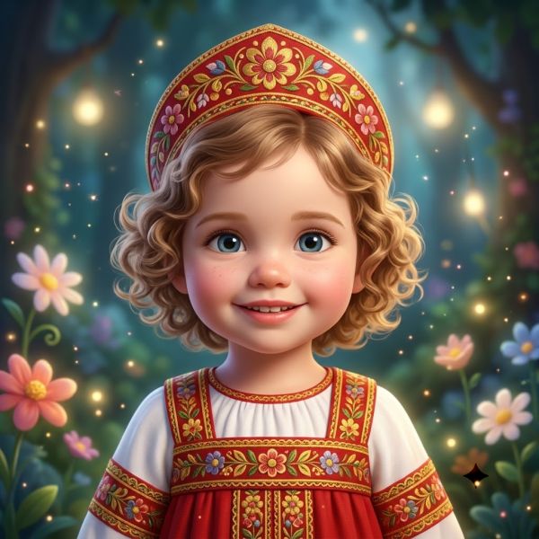 Девочка из сказки, нарисованная по фото в стиле 3D-мультфильма
